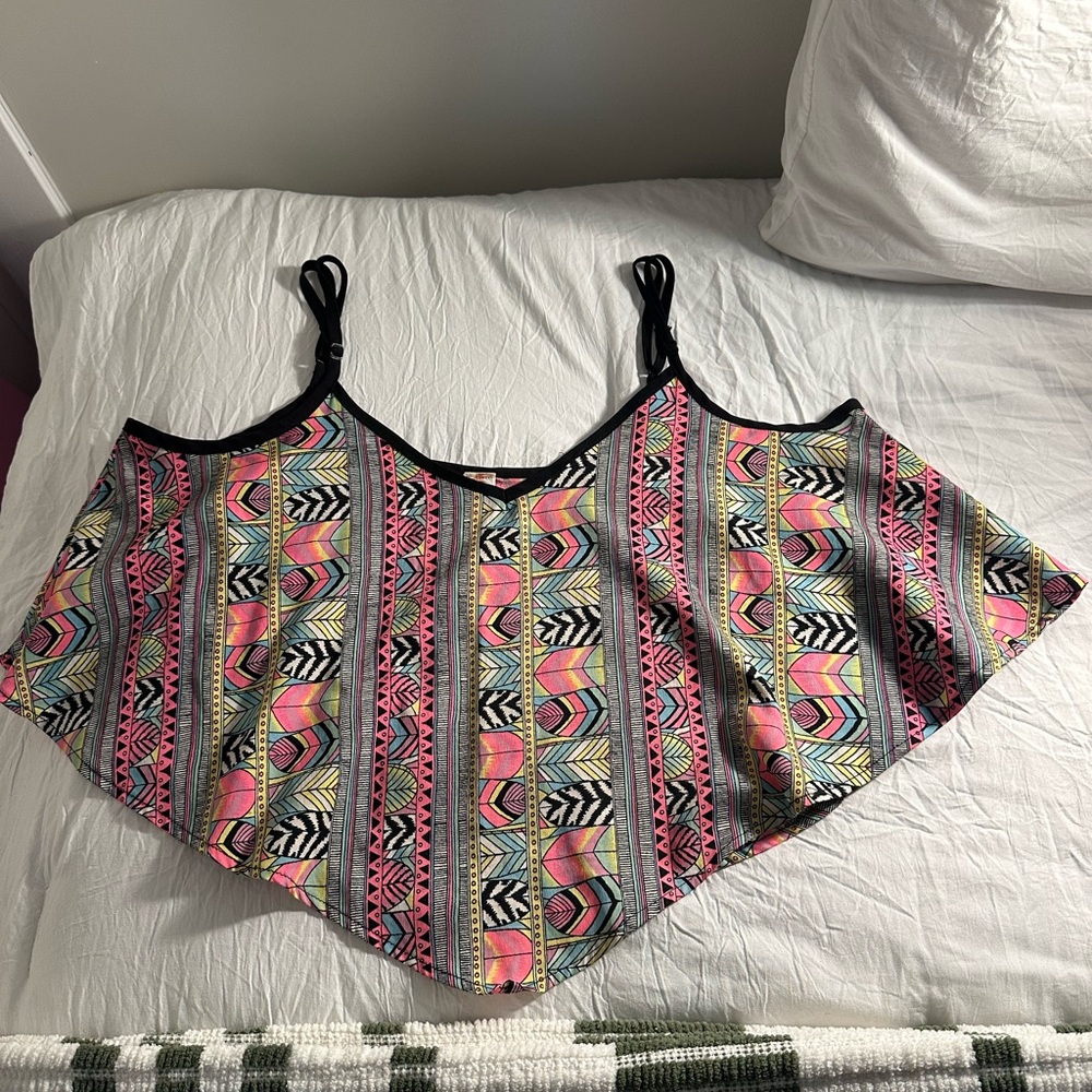 Trendy Multicolor Geometric Women's Top